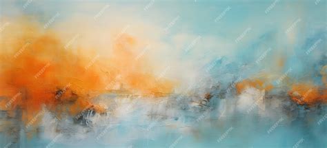 Premium AI Image | a painting of a landscape with orange and yellow colors.