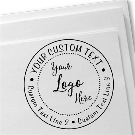 Custom Round Logo Stamp with Border & Custom Text - Self-Inking, Pre ...