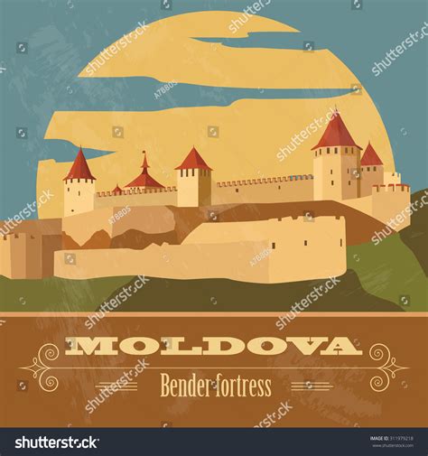 Moldova Landmarks Retro Styled Image Vector Stock Vector (Royalty Free ...