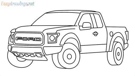 How To Draw Ford F-Series F-150 Step by Step - [16 Easy Phase]