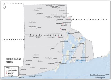 Map of Cities in Rhode Island, List of Rhode Island Cities by ...