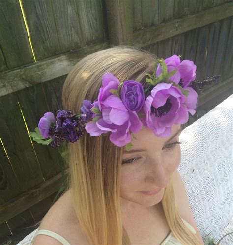 Purple flower crown by taceysunshine on Etsy Gypsy Life, Crown Jewelry, Unique Jewelry, Flower ...