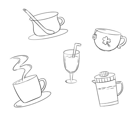 Hand Drawn Sketch Cup Background, Cup Drawing, Cup Sketch, Cup ...