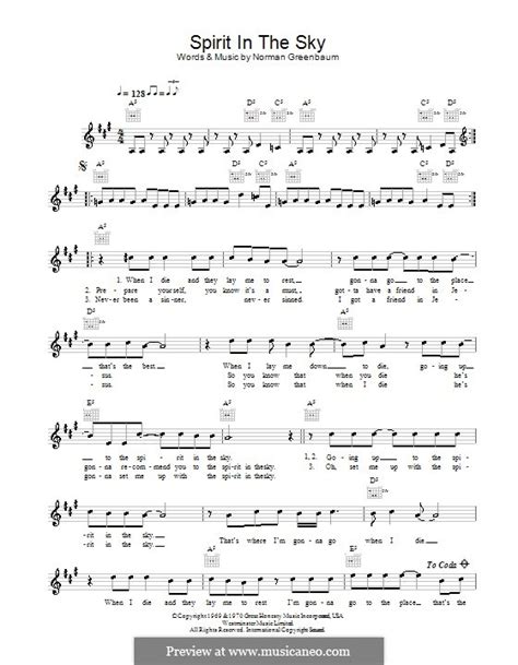 Spirit in the Sky by N. Greenbaum - sheet music on MusicaNeo