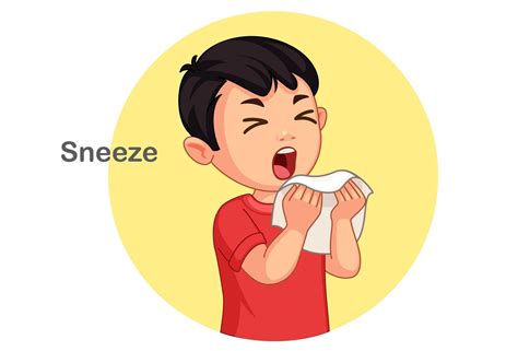 Cute boy sneezing 1308257 Vector Art at Vecteezy