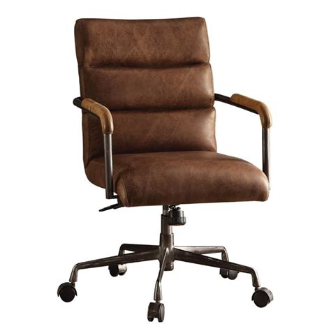 Bowery Hill Leather Swivel Office Chair in Retro Brown - Walmart.com