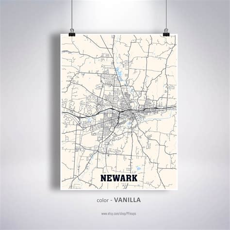 Newark Map Print Newark City Map Ohio OH USA Map Poster - Etsy