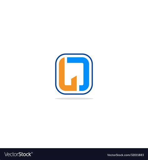 Square circle shape colored company logo Vector Image