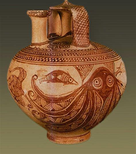 Minoan Art Pottery | Mycenaean fish and octopus pitcher | ancient ...