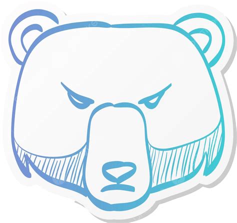Sticker Style Icon Bear Bearish Color Clip Art Vector, Bearish, Color ...