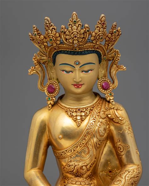 Amitabha Buddha, Pure Land Buddhism Art | Gold Gilded Buddhist Statue