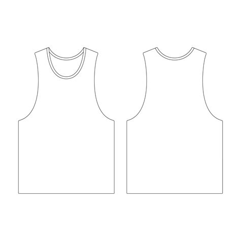 Template tank top cut armholes vector illustration flat sketch design ...