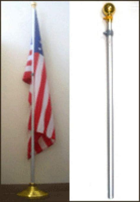 8Ft Aluminum Residential Indoor Flag Pole Festivus Pole Gold Topper ...