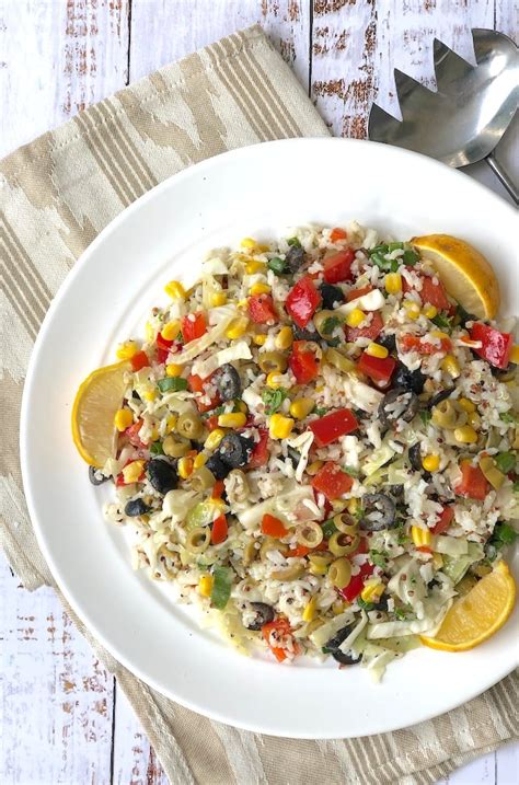 Rice and Corn Salad with Black and Green Olives - The Vegan Atlas