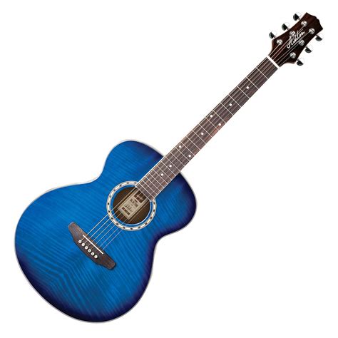 Ashton SL29 Acoustic Guitar, Transparent Blue Burst at Gear4music