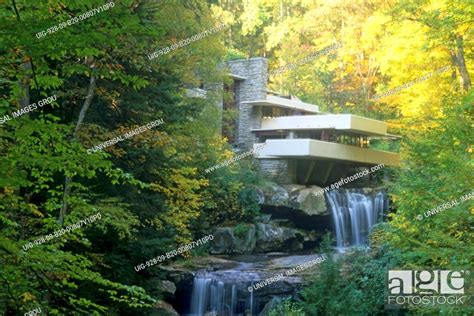 Pennsylvania. Fallingwater House. Frank Lloyd Wright Architect, Stock Photo, Picture And Rights ...