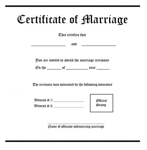 Marriage Certificate Template | Free Word Templates