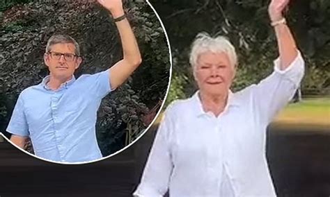 Judi Dench, 87, and her grandson Sam are joined by Louis Theroux for an amusing TikTok dance ...