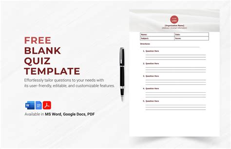 Free Blank Quiz Template - Download in Word, Google Docs, PDF | Template.net