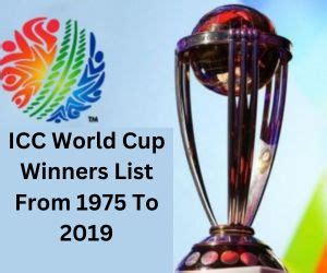 Cricket World Cup Winners List » World All Stories