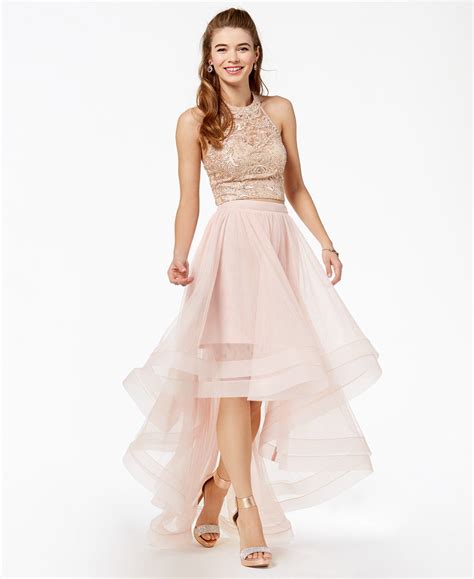 Say Yes to the Prom Juniors' Embellished 2-Pc. Gown, a Macy's Exclusive Style - Juniors Dresses ...