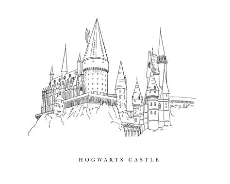 Hogwarts Castle Illustration - Harry Potter | Harry potter art drawings ...