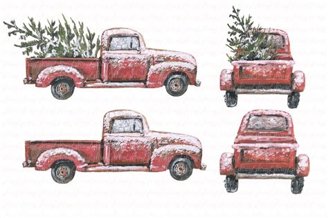 vintage christmas truck clipart 10 free Cliparts | Download images on ...