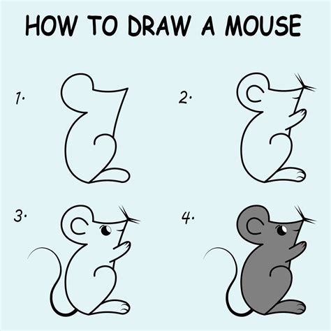 How To Draw A Mouse For Kids Step By Step