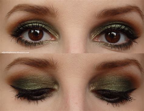 Forest green eye makeup - Adjusting Beauty