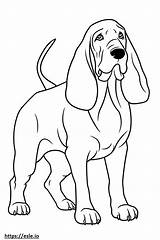 Basset Hound Playing coloring Page sketch template