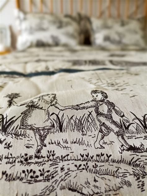 Toile De Jouy Bedspread Set, French Vintage Bedding, Victorian Vintage Inspered Coverlet Set ...