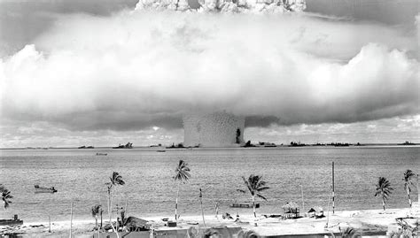 Operation Crossroads, Test Baker as seen from Bikini Atoll, 1946 Painting by United States Army