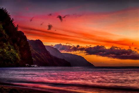 Kauai Napali Sunset 1 Photograph by Mike Neal