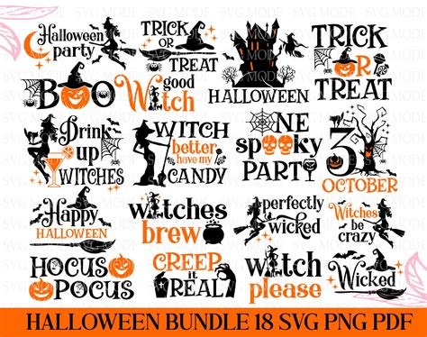 Halloween SVG Bundle Halloween Svg Png Pdf Halloween Witch - Etsy UK