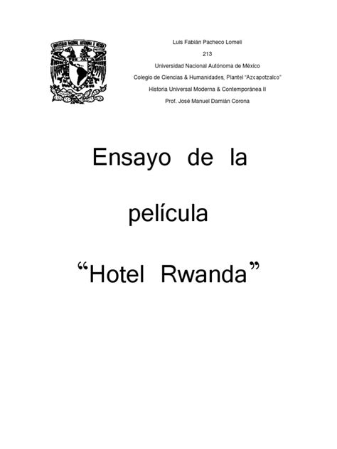 Hotel Rwanda | PDF