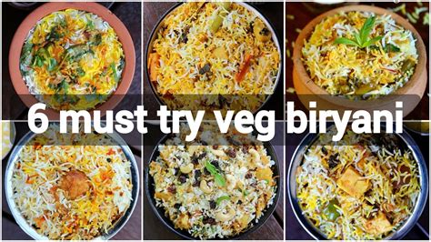 6 must try veg biryani recipes | unique biryani recipes - YouTube