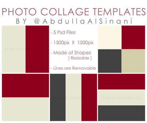 Photo Collage Templates - For web and Instagram by alsinania on DeviantArt