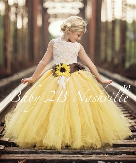 Yellow Sunflower Dress Yellow Dress Lace Dress Tulle dress | Etsy