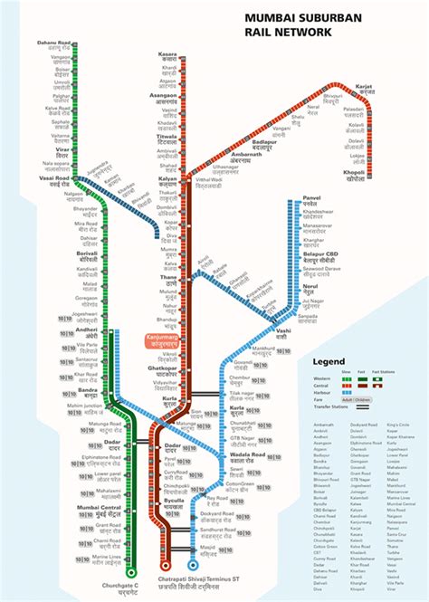 Mumbai Suburban Railway Map :: Behance