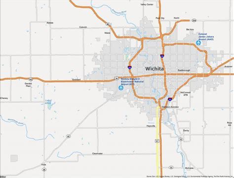 Map of Wichita, Kansas - GIS Geography