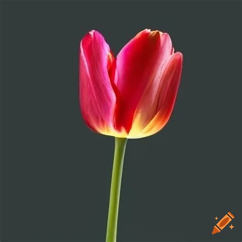 White background with a single tulip on Craiyon