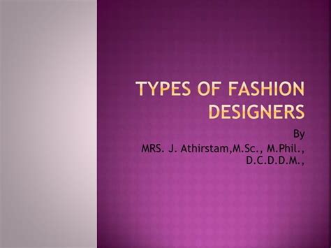 Types of fashion designers | PPT