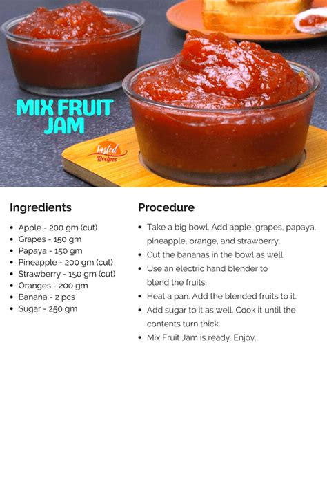 Mix Fruit Jam - Homemade Mixed Fruit Jam Recipe - Tasted Recipes