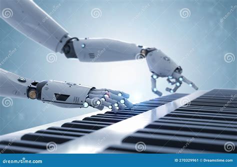 Ai Music Composer or Generator with Robot Play Piano Stock Illustration - Illustration of piano ...