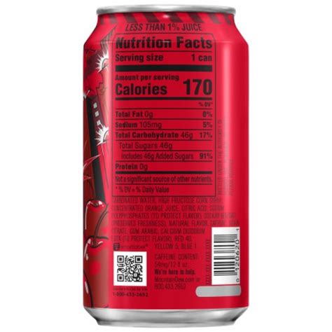 Mountain Dew Code Red Cherry Flavor Soft Drink Cans, 6 pk / 12 fl oz ...