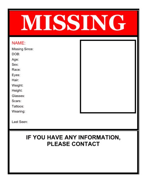 Red Missing Person Poster Template Download Printable PDF | Templateroller