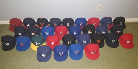 Here is the collection of all 30 mlb team hats I won in an auction. : r ...