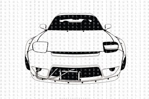 Mazda RX7 Gen 3 JDM Tuning Lowrider Svg Pdf Dxf Eps Png Illustration Vector Automotive Stencil T ...