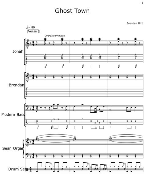 Ghost Town - Sheet music for Guitar Crunch, Distortion Guitar, Modern ...