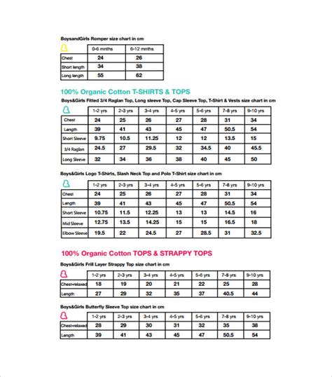 8+ Sample Baby Size Chart Templates | Sample Templates